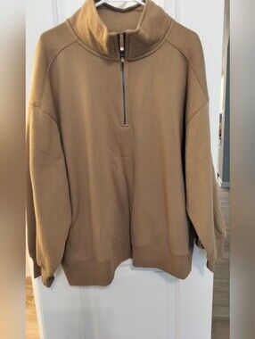 Xersion Men's Zip-Up Pullover Sweater in Brown